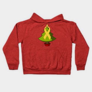 Childhood Cancer Awareness Christmas Tree Kids Hoodie